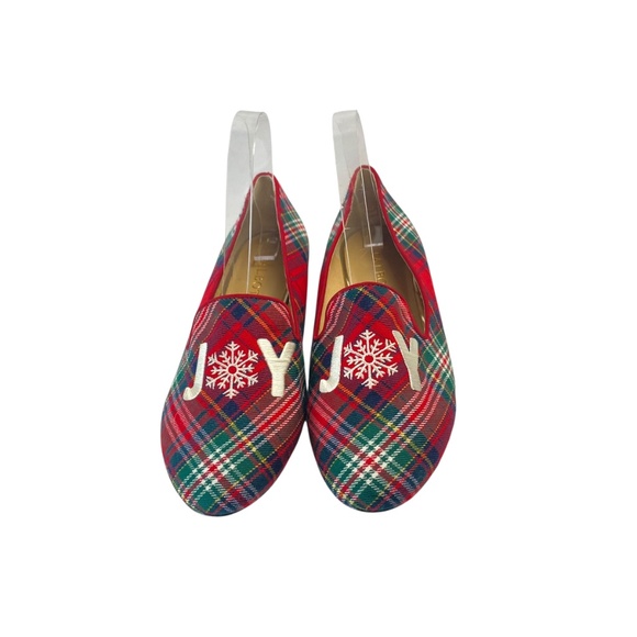 TALBOTS RYAN EMBROIDERED PLAID LOAFERS SIZE 7 - Picture 2 of 9